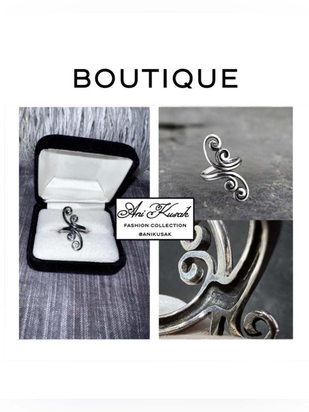 925 Sterling Silver Swirl Ring